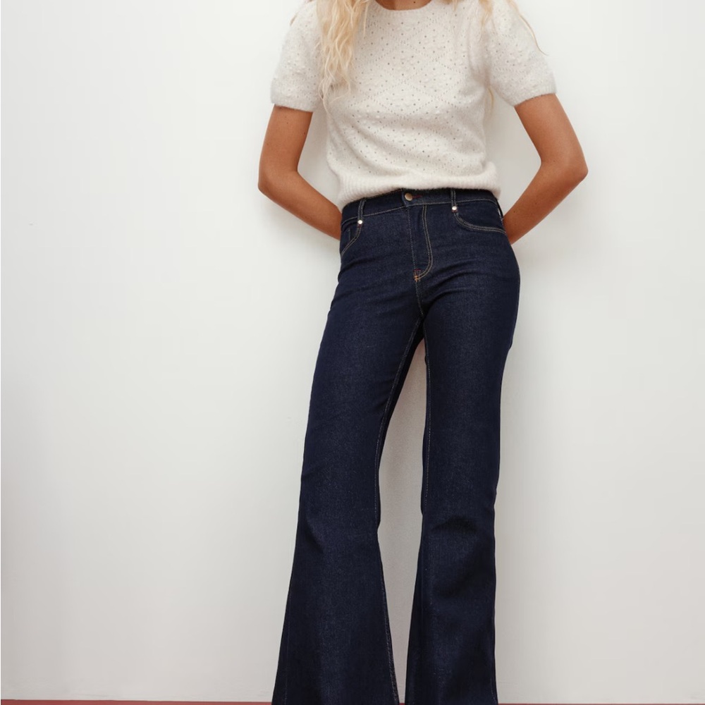 H&M | Flared high jeans | Dark denim blue | US 12